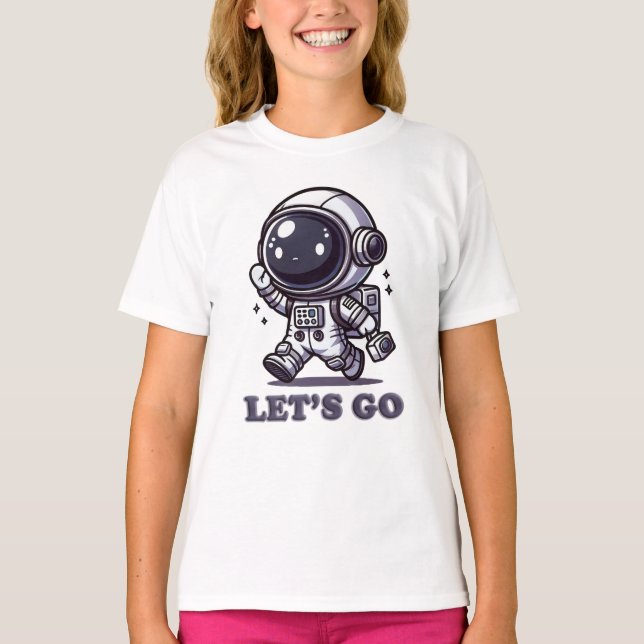 Let’s Go – Cute Astronaut Adventure Tee (Framsida)