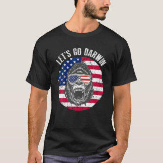 Let S Go Darwin Bigfoot American Flagga Lets Go US T Shirt