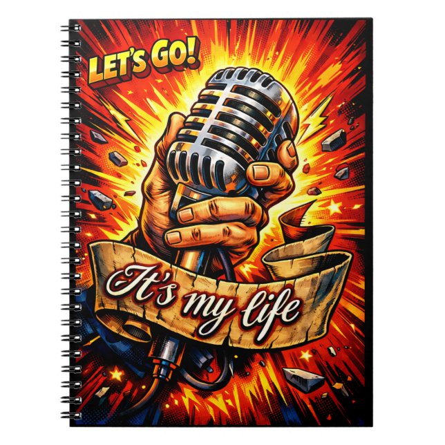 Let’s Go! Rock & Music Inspired Comic Book Artwork Anteckningsbok (Framsidan)