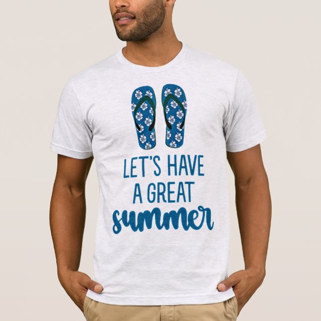  “Let’s Have a Great Summer” - Men’s Beach Vibes  T Shirt (Framsida)