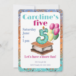 Let’s have s’more fun 5th Birthday Invitation Inbjudningar