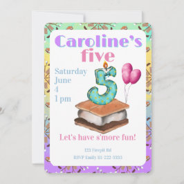 Let’s have s’more fun 5th Birthday Invitation Inbjudningar