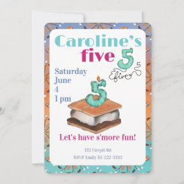 Let’s have s’more fun 5th Birthday Invitation Inbjudningar