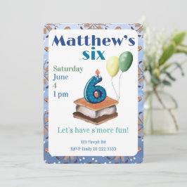 Let’s have s’more fun 6th Birthday Invitation Inbjudningar