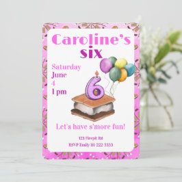 Let’s have s’more fun 6th Birthday Invitation Inbjudningar