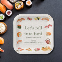 Let’s Roll into Fun! Sushi Birthday Party Invitati