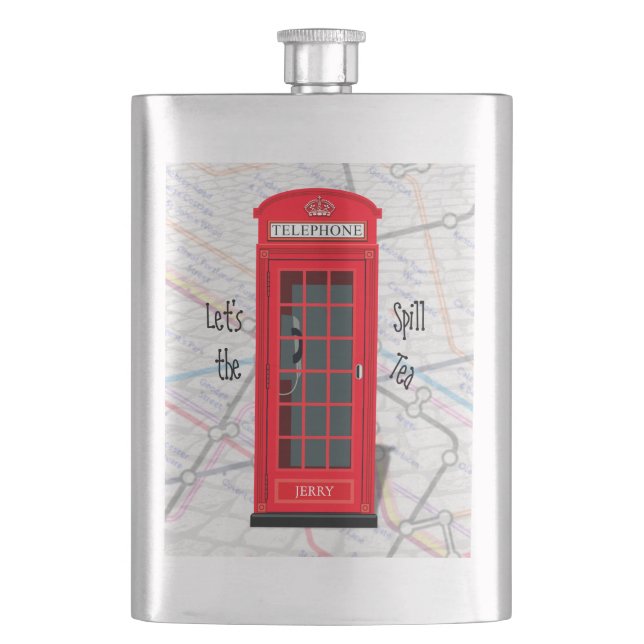 Let’s Spill the Tea – London Tube Map Red Phone Fickplunta (Framsidan)