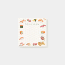 Let’s sushi and party!  post-it block