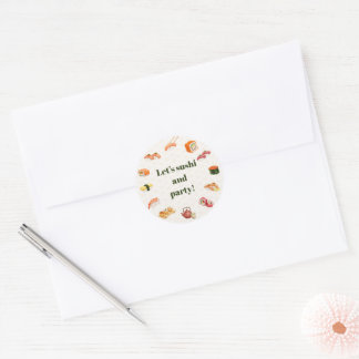 Let’s sushi and party!  runt klistermärke