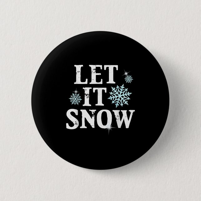 Let Snow Christmas Snowflakes Xmas Matching Family Knapp (Framsida)