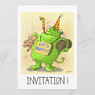 let´sparty! roligt inbjudankort inbjudningar