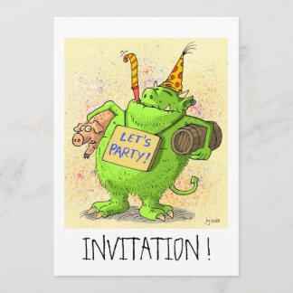 let´sparty! roligt inbjudankort inbjudningar