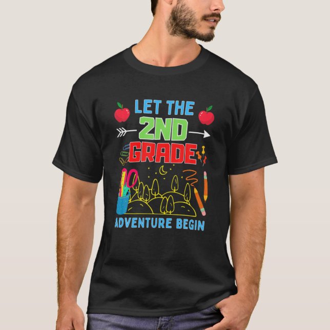Let The 2Nd Grade Adventure Begin Fourth Grade Tea T Shirt (Framsida)