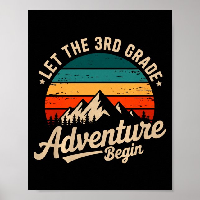 Let The 3rd Grade Adventure Begin Retro First Day  Poster (Framsidan)