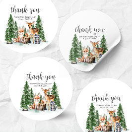 Let the Adventure Begin Baby Shower Round Runt Klistermärke