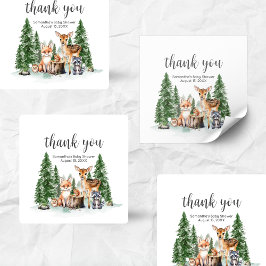 Let the Adventure Begin Baby Shower Square Fyrkantigt Klistermärke