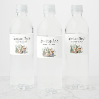 Let the Adventure Begin Baby Shower Vattenflaskor Etikett