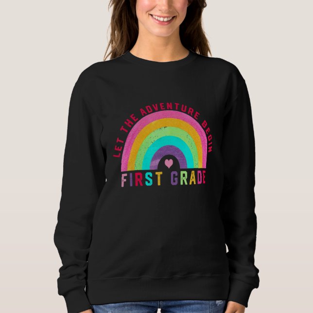 Let The Adventure Begin First Grade Rainbow  1st G T Shirt (Framsida)