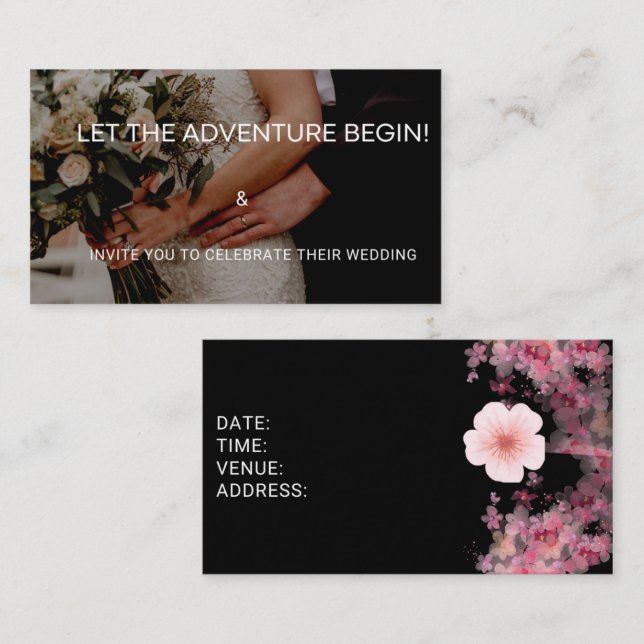 Let the Adventure Begin - Wedding invitation Anteckningskort (Fram/baksida)