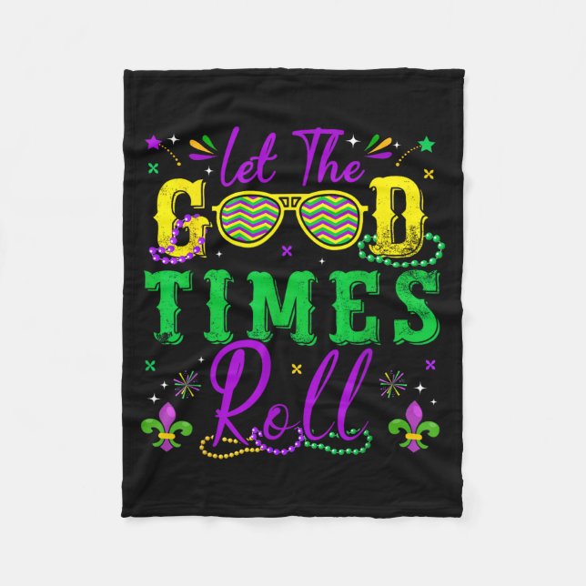 Let The Good Times Roll Mardi Gras New Orleans Men Fleecefilt (Framsidan)