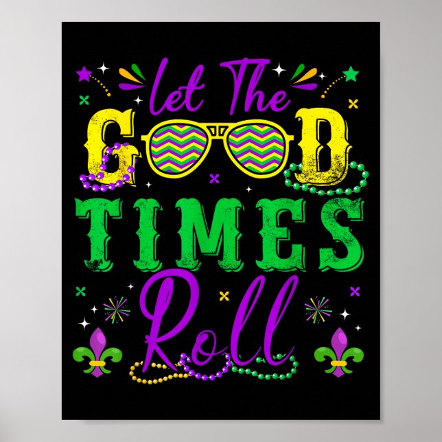 Let The Good Times Roll Mardi Gras New Orleans Men Poster (Framsidan)
