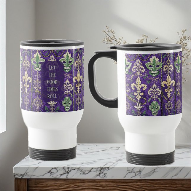 Let the Good Times Roll Ornate Mardi Gras Mask Art Resemugg (Let the Good Times Roll Ornate Mardi Gras Mask Art Travel Mug)