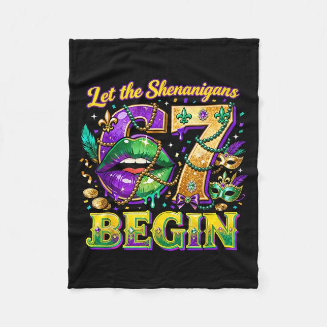 Let The Shenanigans 67 Begin Mardi Gras Quote _2  Fleecefilt (Framsidan)