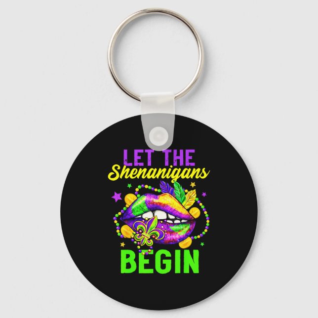 Let The Shenanigans Begin For Kids Womens Mens Mar Nyckelring (Framsida)