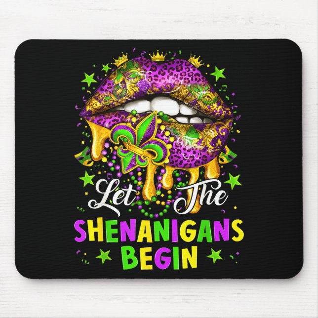 Let The Shenanigans Begin Mardi Gras Lips Girl Wom Musmatta (Framsidan)