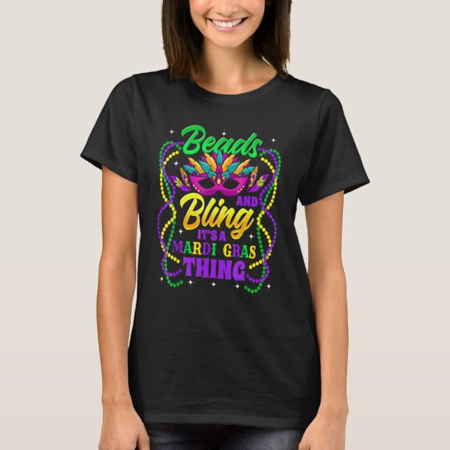 Let The Shenanigans Begin Mardi Gras Party Mask Co T Shirt (Framsida)