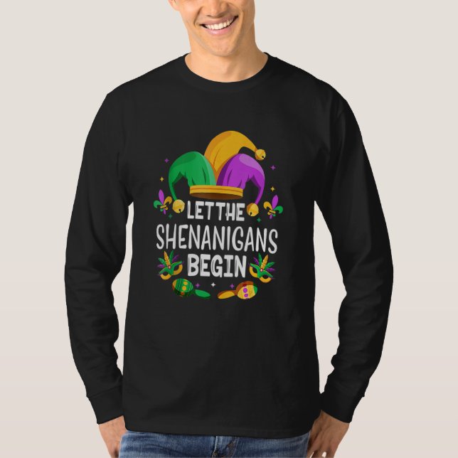 Let The Shenanigans Begin Mardi Gras Shirts, Kids  T Shirt (Framsida)