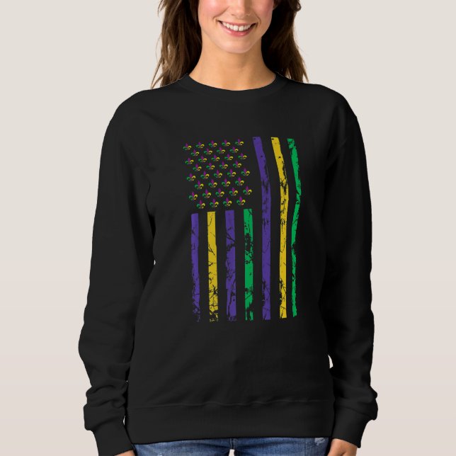 Let The Shenanigans begin Mardi Gras y'all us flag T Shirt (Framsida)