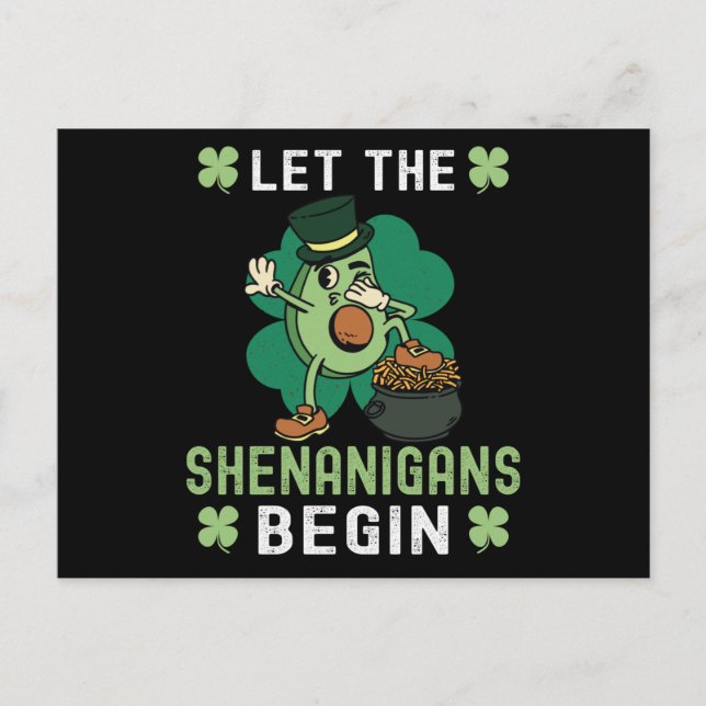 Let The Shenanigans Begin - St Patricks Day Vykort (Framsida)