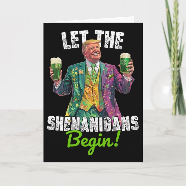 Let The Shenanigans Begin Trump St Patrick's Day F Kort (Framsida)
