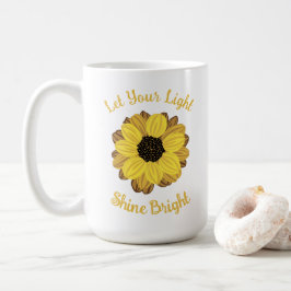 Let Your Light Shine Bright Sunflower Kaffemugg