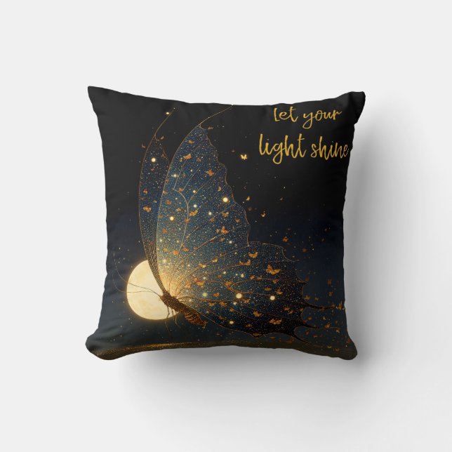 Let Your Light Shine – Magical Butterfly & Moon Kudde (Framsida)