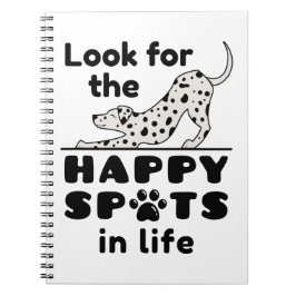 Leta efter Lycklig-spatterna i Life Dalmatian Hund Anteckningsbok