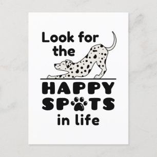 Leta efter Lycklig-spatterna i Life Dalmatian Hund Vykort