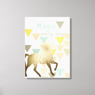 Leta efter Magic Dagaily Guld Unicorn Canvastryck