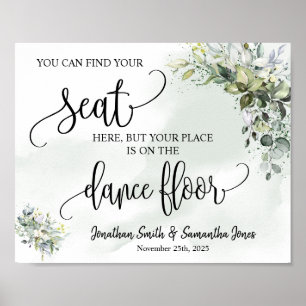 Leta rätt på eucalyptus-skylten för sätesbröllop poster