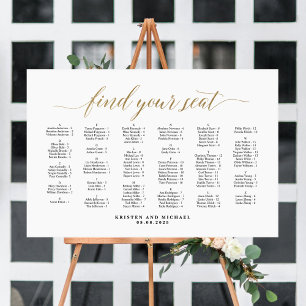 Leta reda på sätesschemat i alfabetisk ordning poster