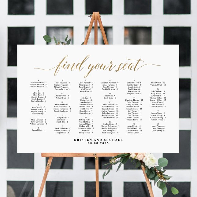 Leta reda på sätesschemat i alfabetisk ordning poster (Skapare uppladdad)