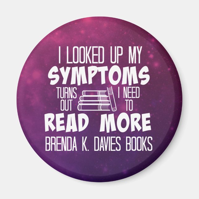 Letade upp mina symptom Brenda K Davies Bokar Magnet (Framsidan)