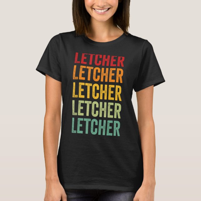 Letcher County Kentucky Rainbow Text Design T Shirt (Framsida)