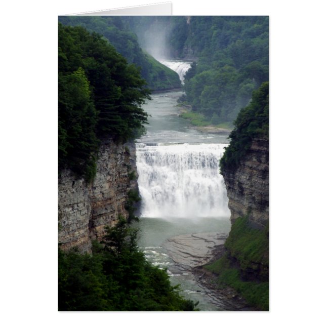 Letchworth delstatsparkövre- och mellersta hälsningskort (Framsidan)