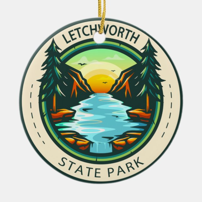 Letchworth State Park New York Badge Julgransprydnad Keramik (Framsidan)