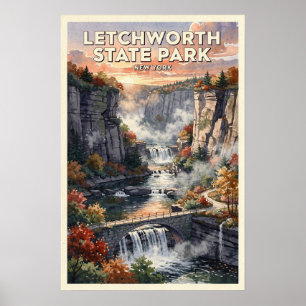 Letchworth State Park New York Vintage Resa Poster