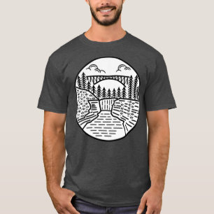 Letchworth State Park Upper Falls och Bridge T Shirt
