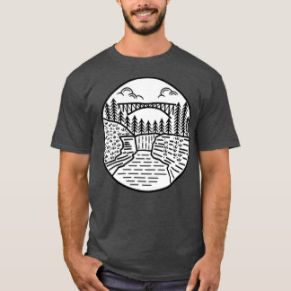 Letchworth State Park Upper Falls och Bridge T Shirt