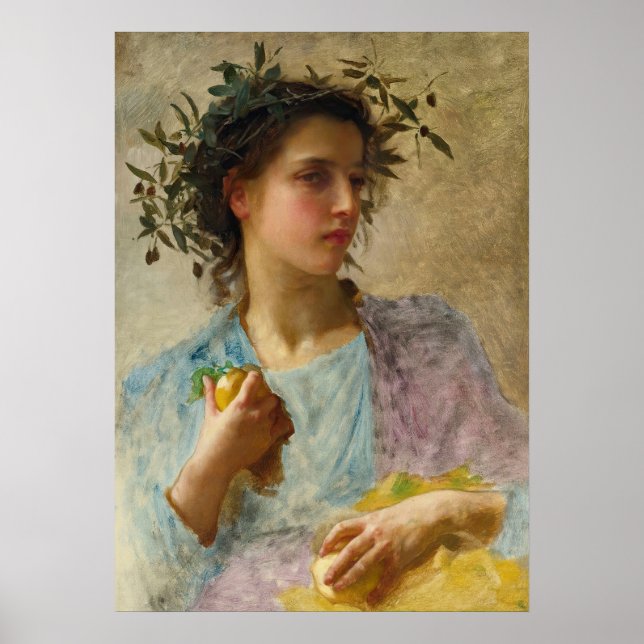 l'ete (sommartid) av William-Adolphe Bouguereau Poster (Framsidan)